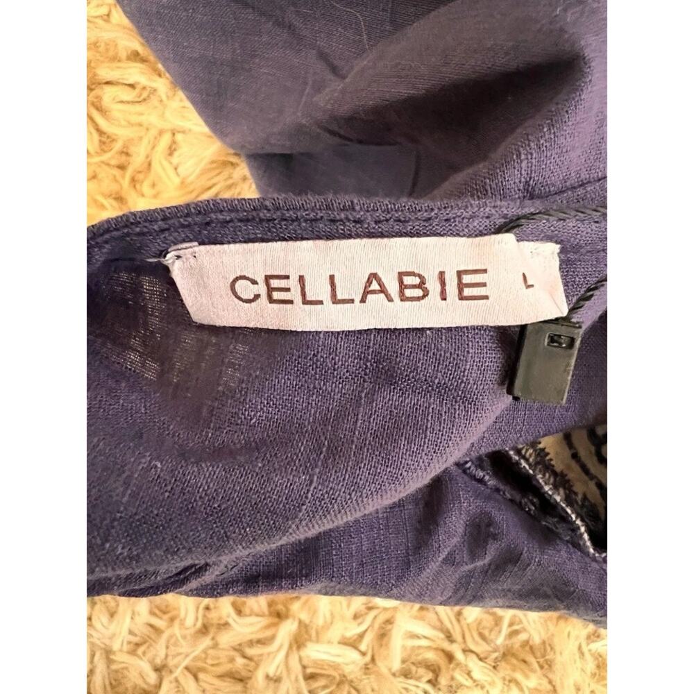 NWT Cellabie Large Navy Blue‎ Emboridered Long Sleeve Peasant Top Shirt Boho New - Picture 3 of 5
